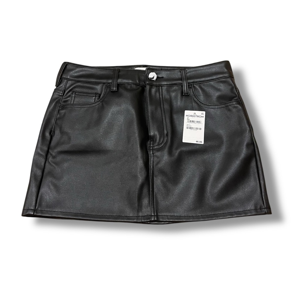 NWT PacSun Black Faux Leather Pocket Mini Skirt Nordstrom Sz 27